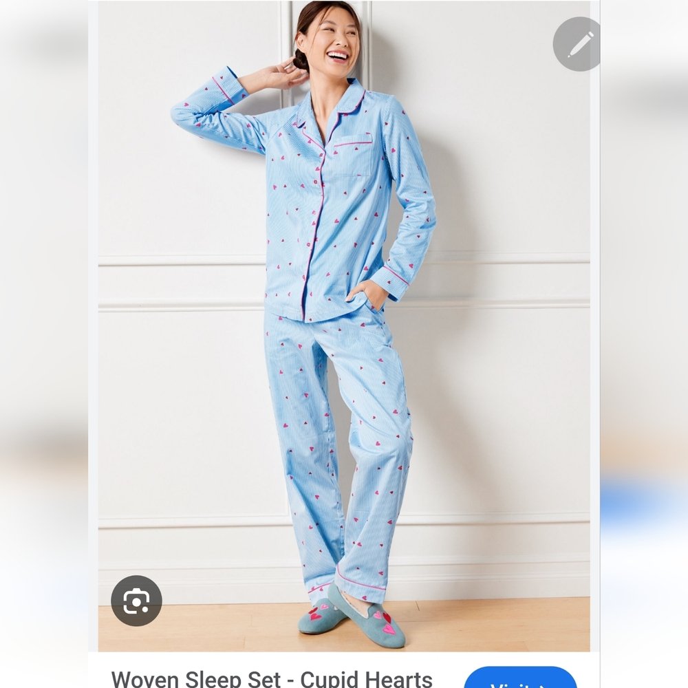 Talbots Sleep Set Cupid Hearts Pajamas